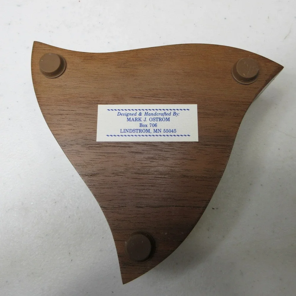 Mark J. Ostrom Handcrafted Modernist Wood Trinket Box with Lid Lindstrom MN